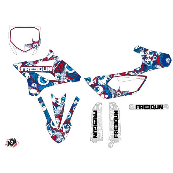 Kit Deco Moto Cross Freegun Eyed Yamaha 85 YZ Rouge