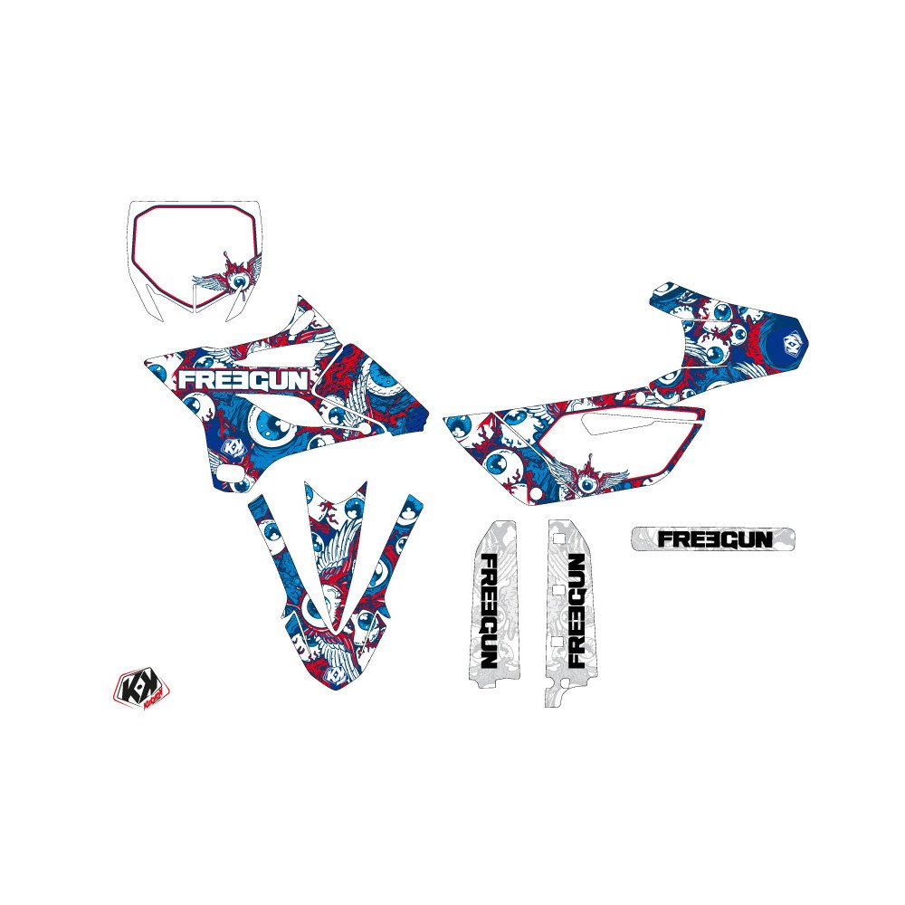 Kit Deco Moto Cross Freegun Eyed Yamaha 85 YZ Rouge