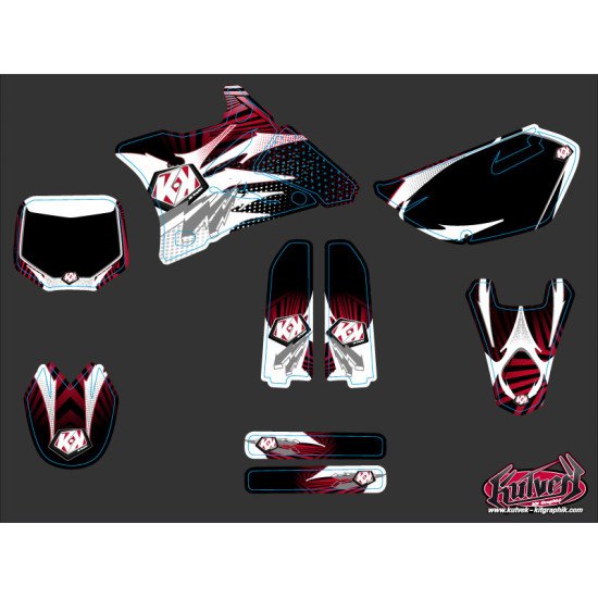 Kit Deco Moto Cross Graff Yamaha 85 YZ Rouge