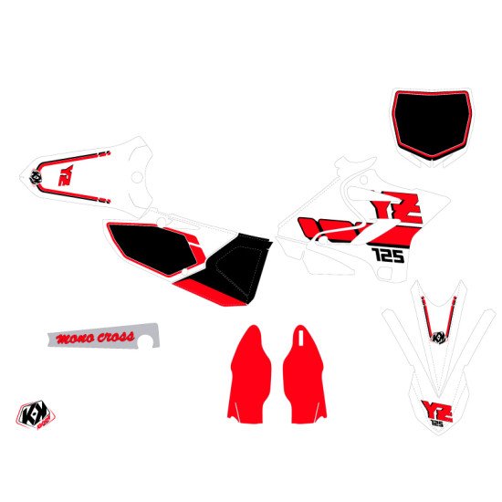 Kit Deco Moto Cross Vintage Yamaha 125 YZ Rouge