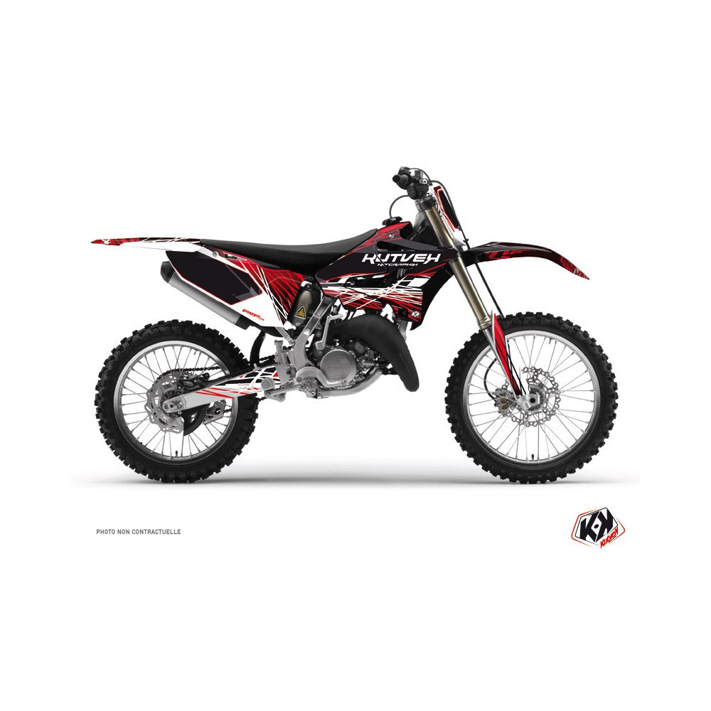 Kit Deco Moto Cross Eraser Yamaha 125 YZ Rouge Blanc