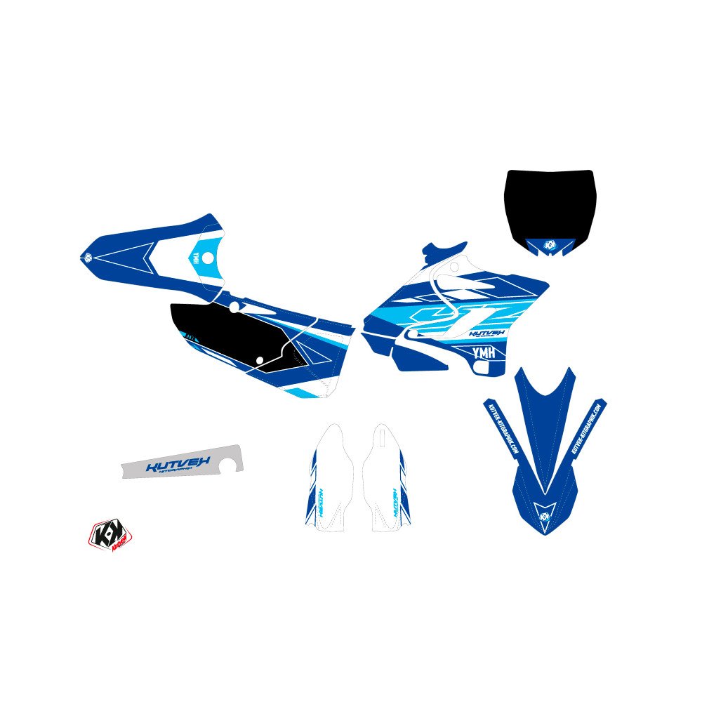 Kit Deco Moto Cross Outline Yamaha 125 YZ Bleu