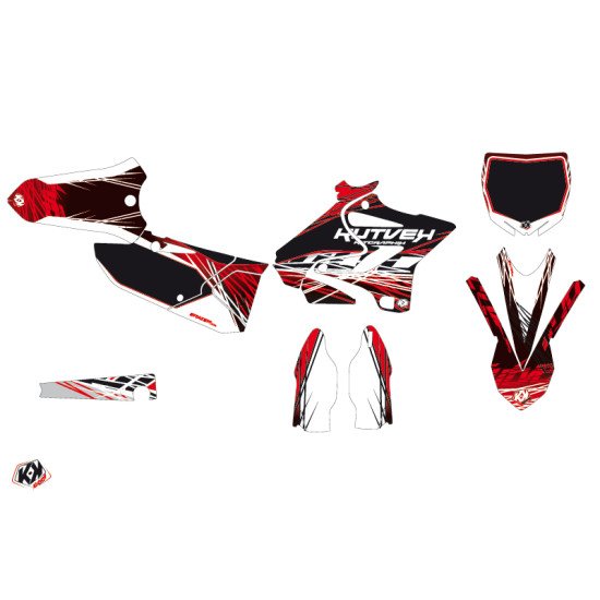 Kit Deco Moto Cross Eraser Yamaha 125 YZ Rouge Blanc