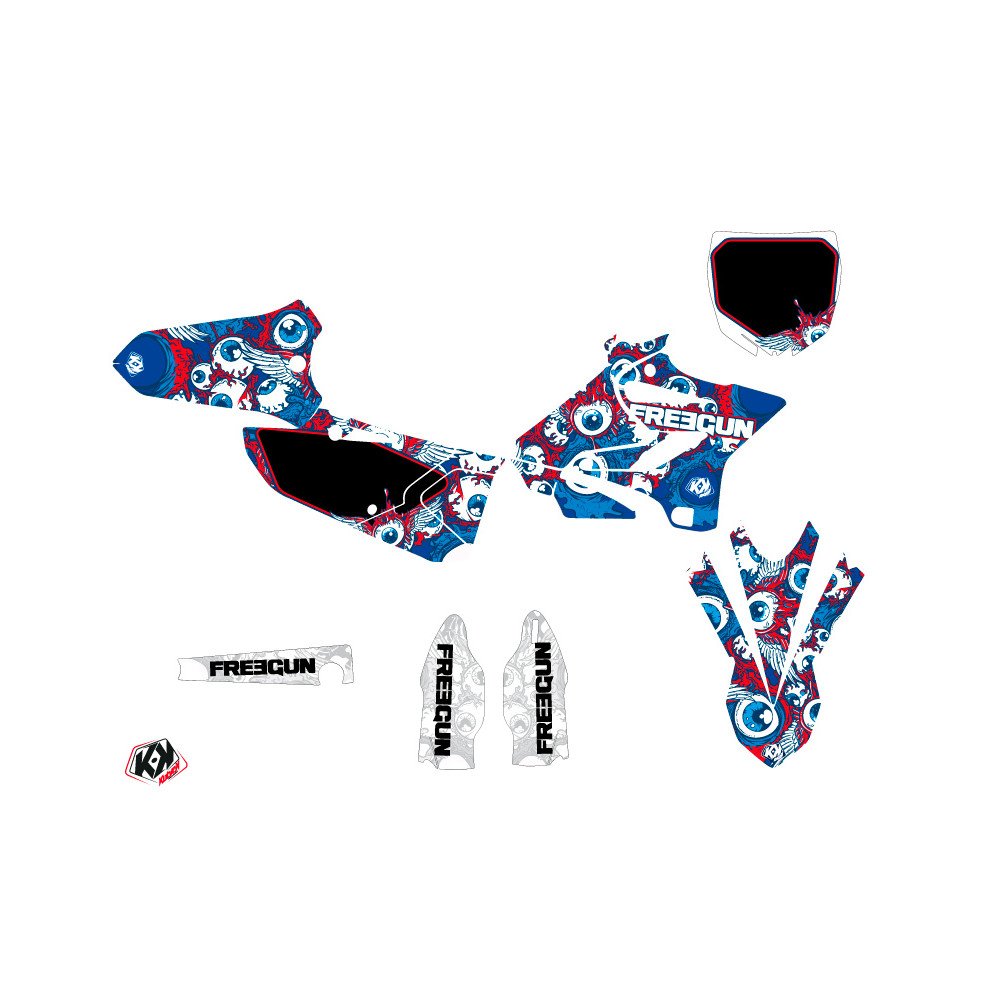 Kit Deco Moto Cross Freegun Eyed Yamaha 125 YZ Rouge