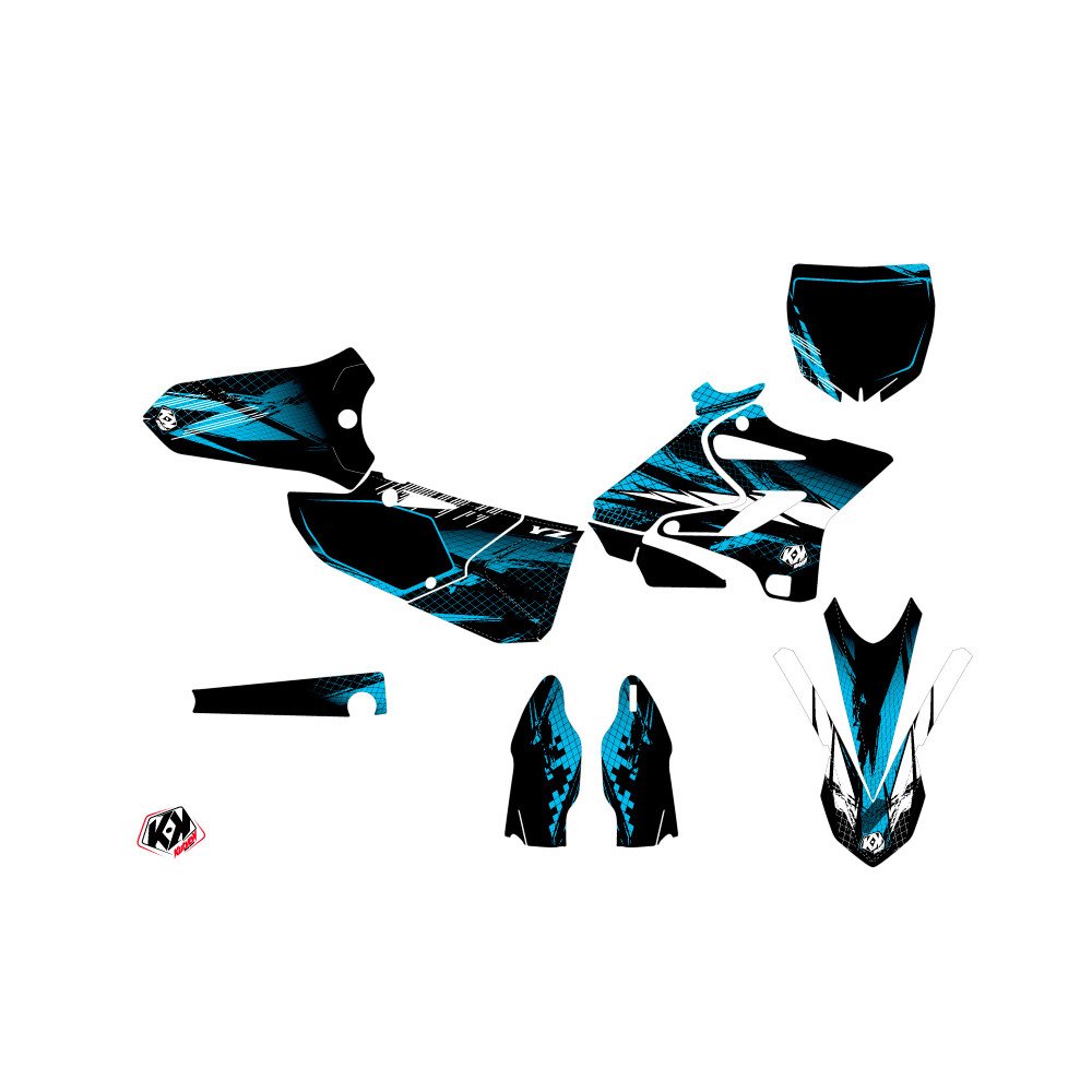Kit Deco Moto Cross Techno Yamaha 125 YZ Bleu