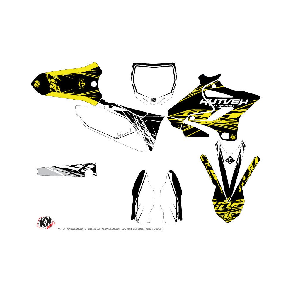 Kit Deco Moto Cross Eraser Fluo Yamaha 125 YZ Jaune