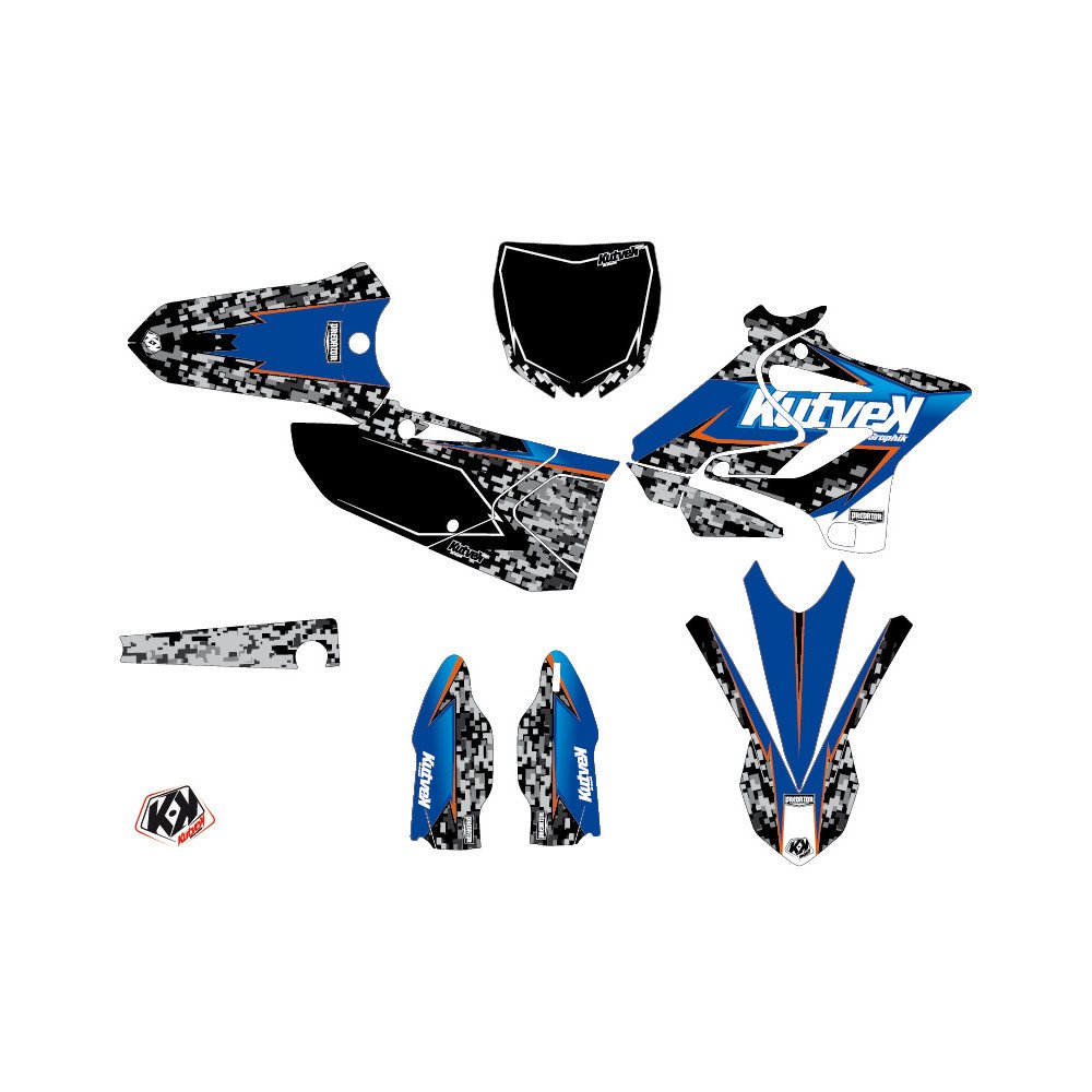Kit Deco Moto Cross Predator Yamaha 125 YZ Noir Bleu