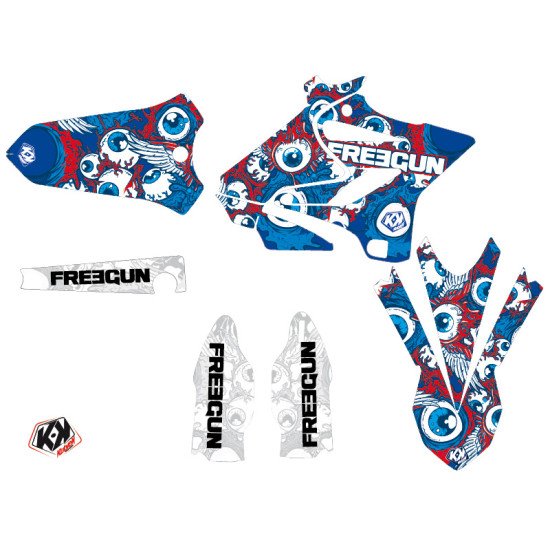 Kit Deco Moto Cross Freegun Eyed Yamaha 250 YZ Rouge LIGHT