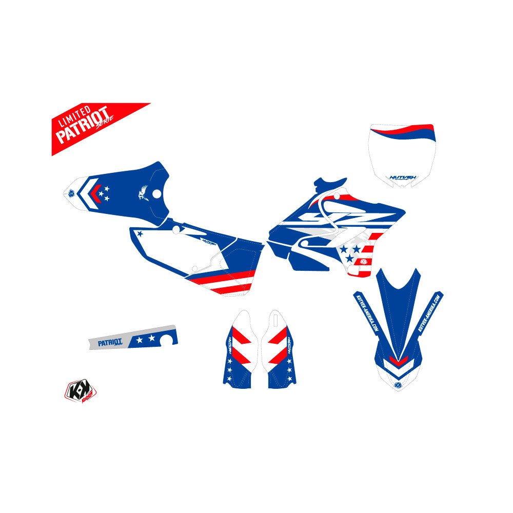 Kit Deco Moto Cross Patriot Yamaha 250 YZ Bleu