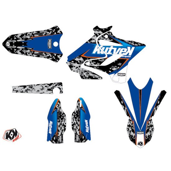 Kit Deco Moto Cross Predator Yamaha 250 YZ Noir Bleu LIGHT