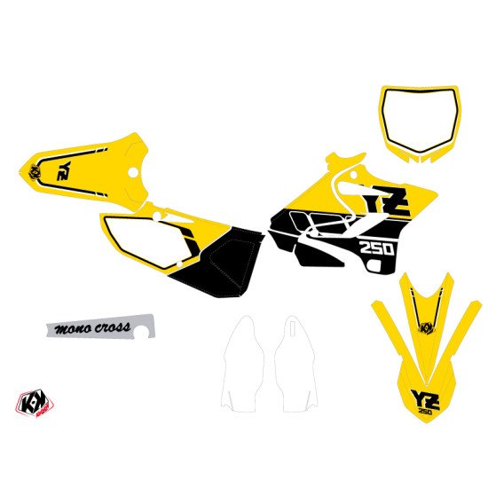 Kit Deco Moto Cross Vintage Yamaha 250 YZ Jaune
