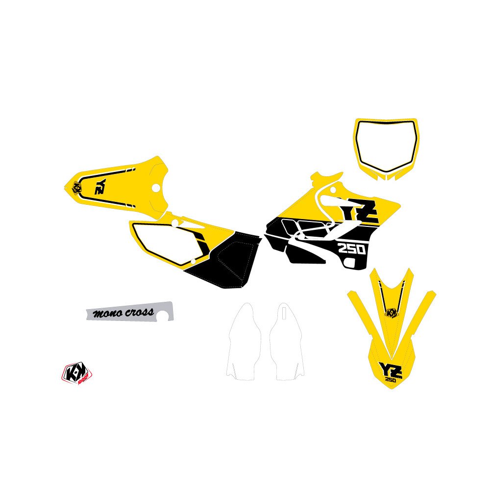 Kit Deco Moto Cross Vintage Yamaha 250 YZ Jaune