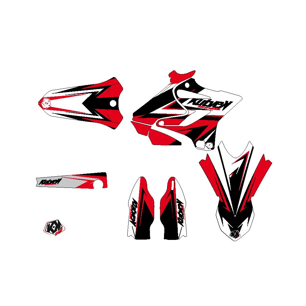 Kit Deco Moto Cross Stage Yamaha 250 YZ Noir Rouge LIGHT