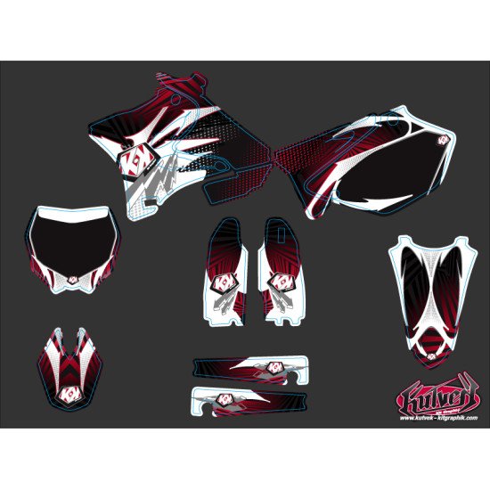 Kit Deco Moto Cross Graff Yamaha 250 YZ Rouge