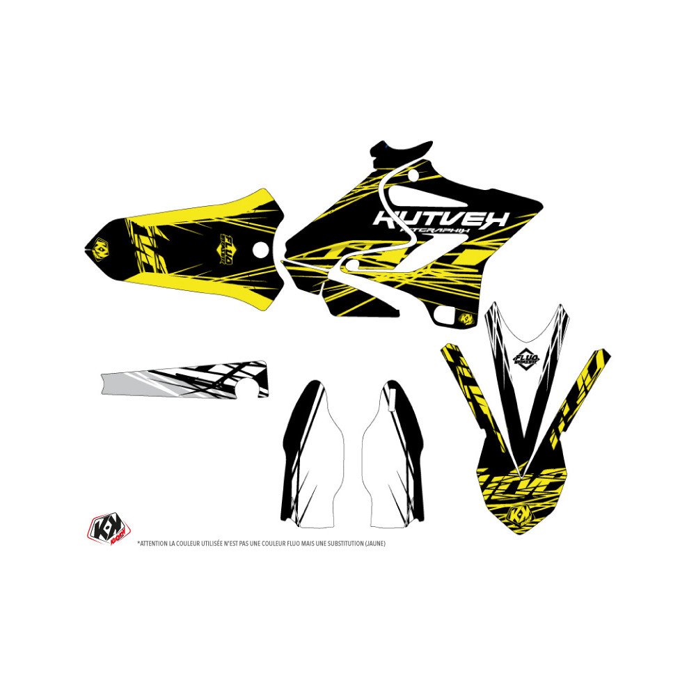Kit Deco Moto Cross Eraser Fluo Yamaha 250 YZ Jaune LIGHT