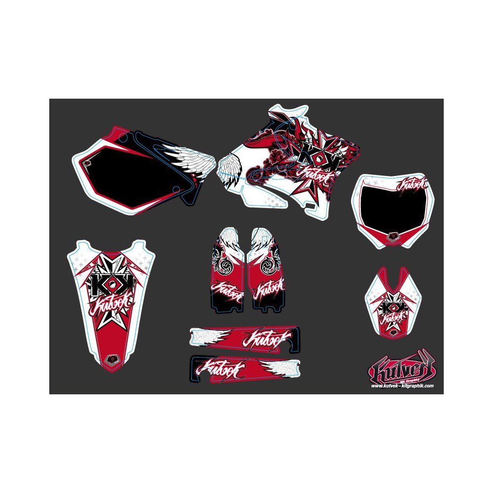 Kit Deco Moto Cross Demon Yamaha 250 YZ Rouge