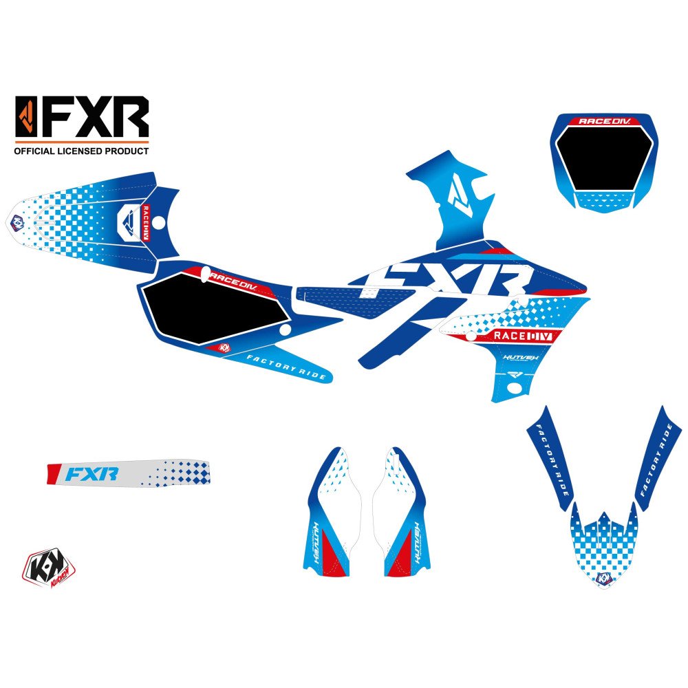 Kit Deco Moto Cross FXR N3 Yamaha 250 YZF Bleu