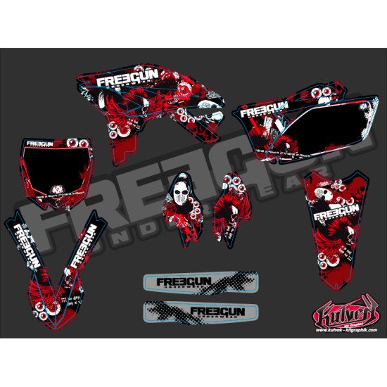 Kit Deco Moto Cross Freegun Yamaha 250 YZF Rouge