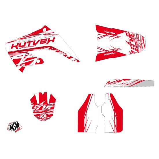 Kit Deco Moto Cross Eraser Honda 125 CR Blanc Rouge