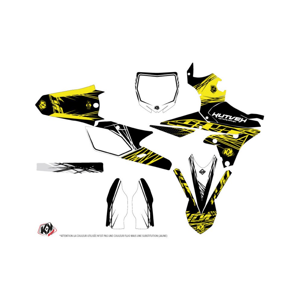 Kit Deco Moto Cross Eraser Fluo Yamaha 450 YZF Jaune