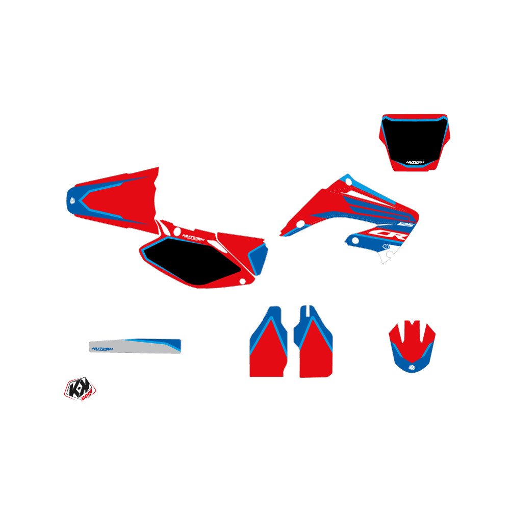 Kit Deco Moto Cross Dyna Honda 125 CR Bleu