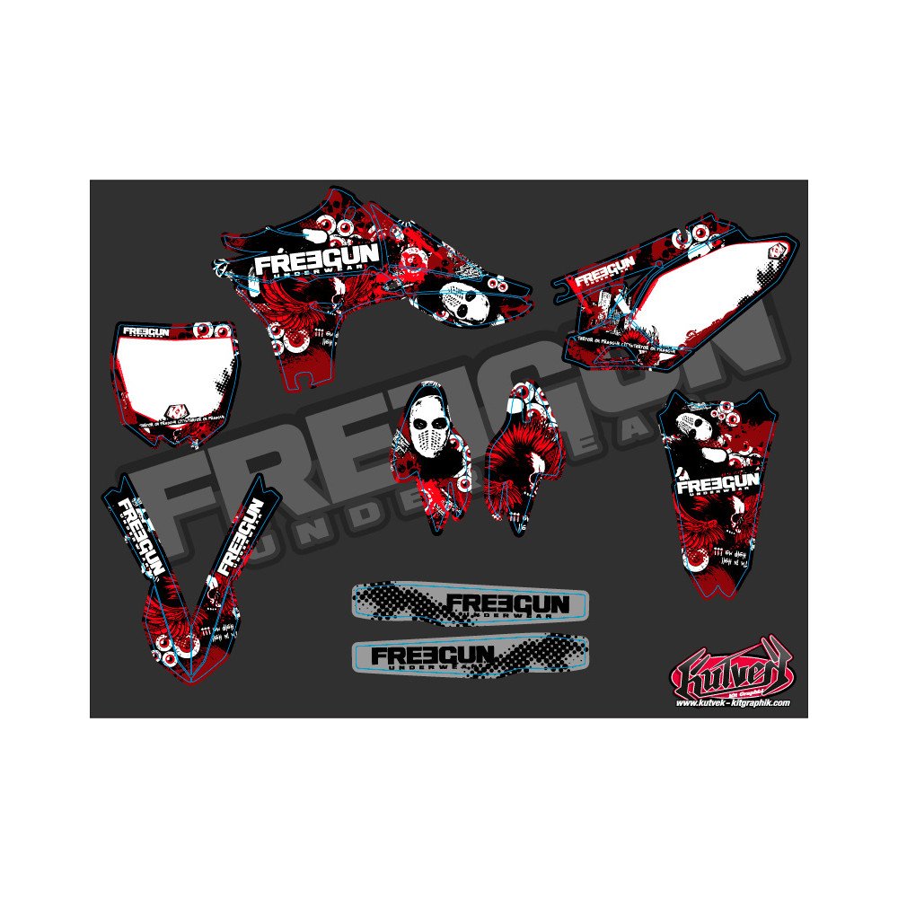 Kit Deco Moto Cross Freegun Yamaha 450 YZF Rouge