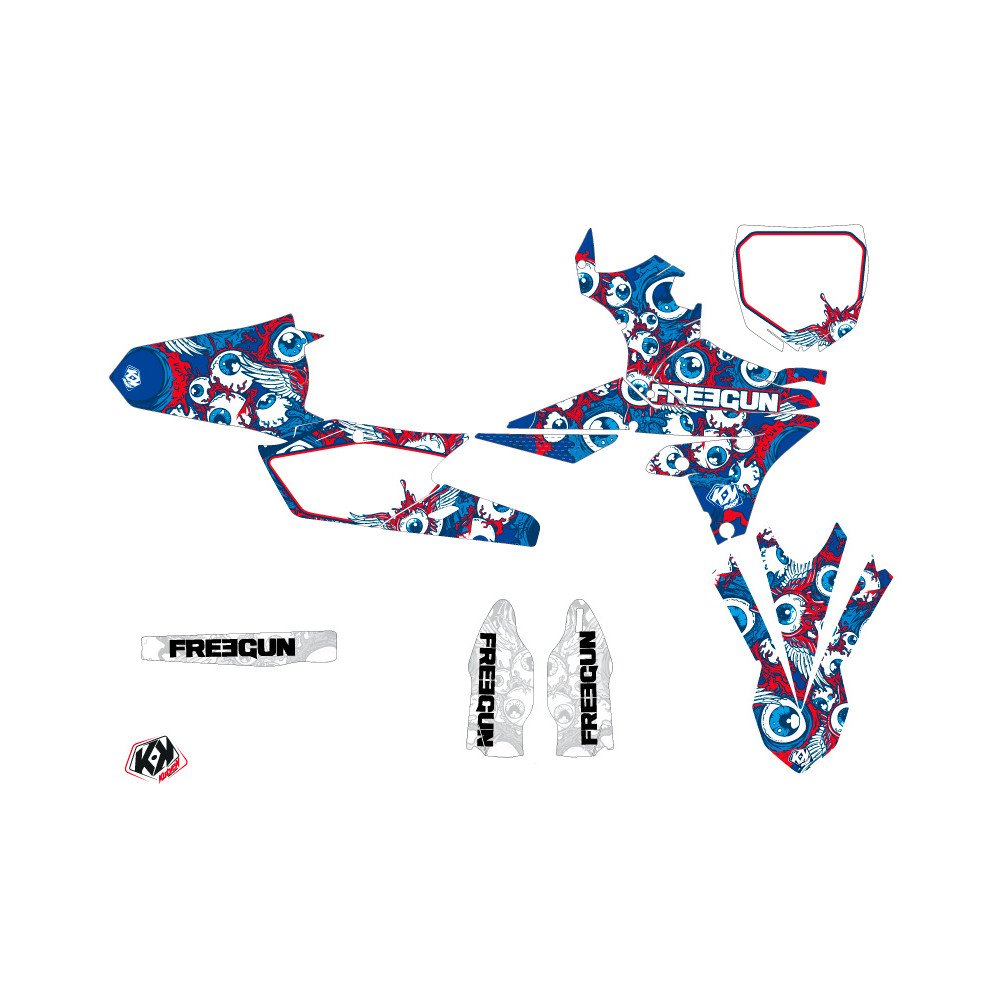 Kit Deco Moto Cross Freegun Eyed Yamaha 450 YZF Rouge