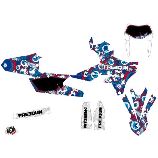 Kit Deco Moto Cross Freegun Eyed Yamaha 250 WRF Rouge