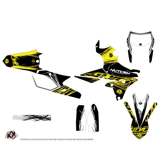 Kit Deco Moto Cross Eraser Fluo Yamaha 250 WRF Jaune