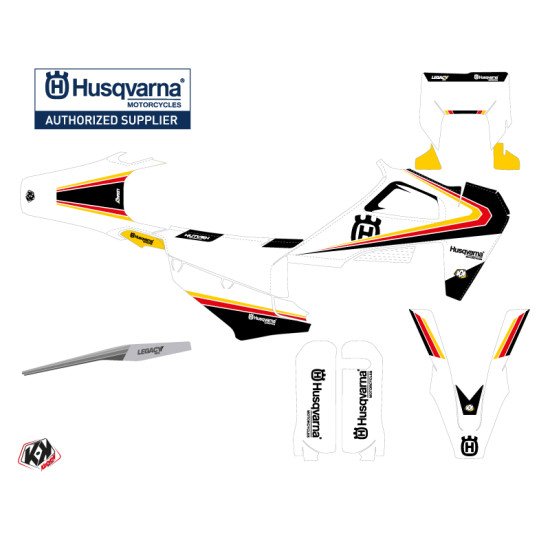 Kit Deco Moto Cross Legacy Husqvarna 125 TE Noir Jaune