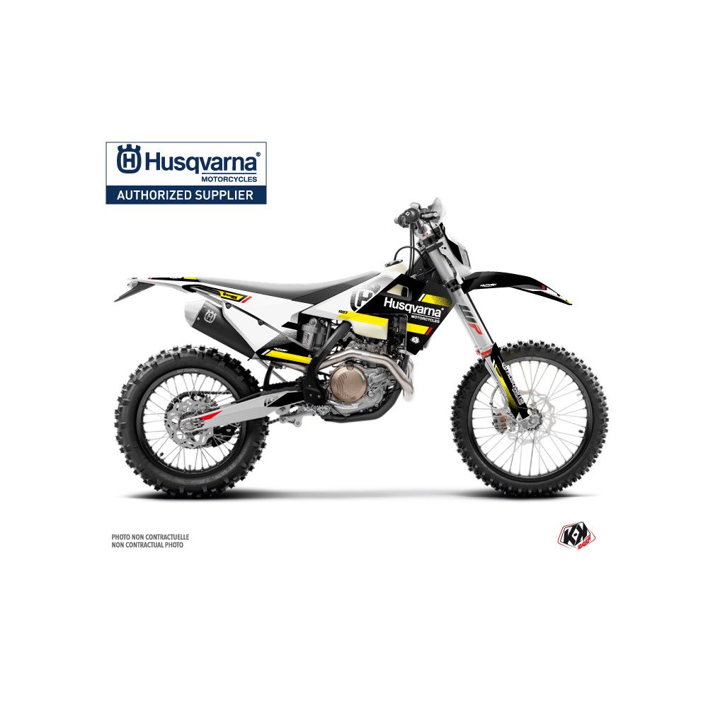 Kit Deco Moto Cross Split Husqvarna 125 TE Noir Jaune
