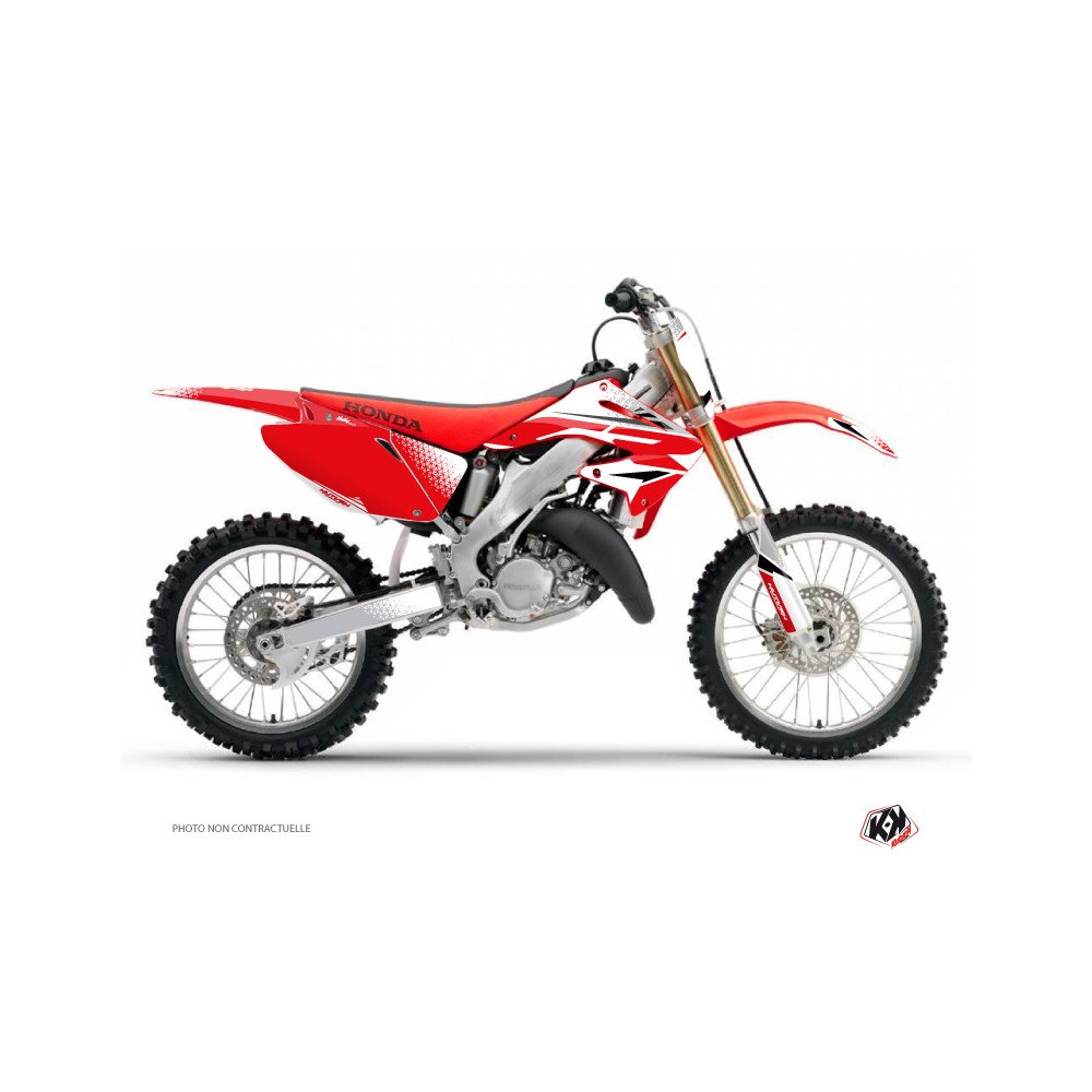 Kit Deco Moto Cross Nasting Honda 125 CR Blanc Rouge