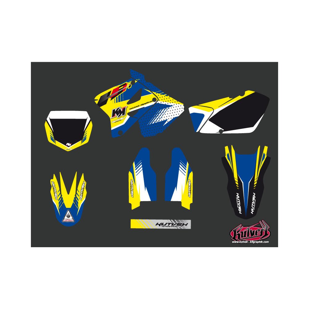Kit Deco Moto Cross Pulsar Suzuki 250 RM Bleu