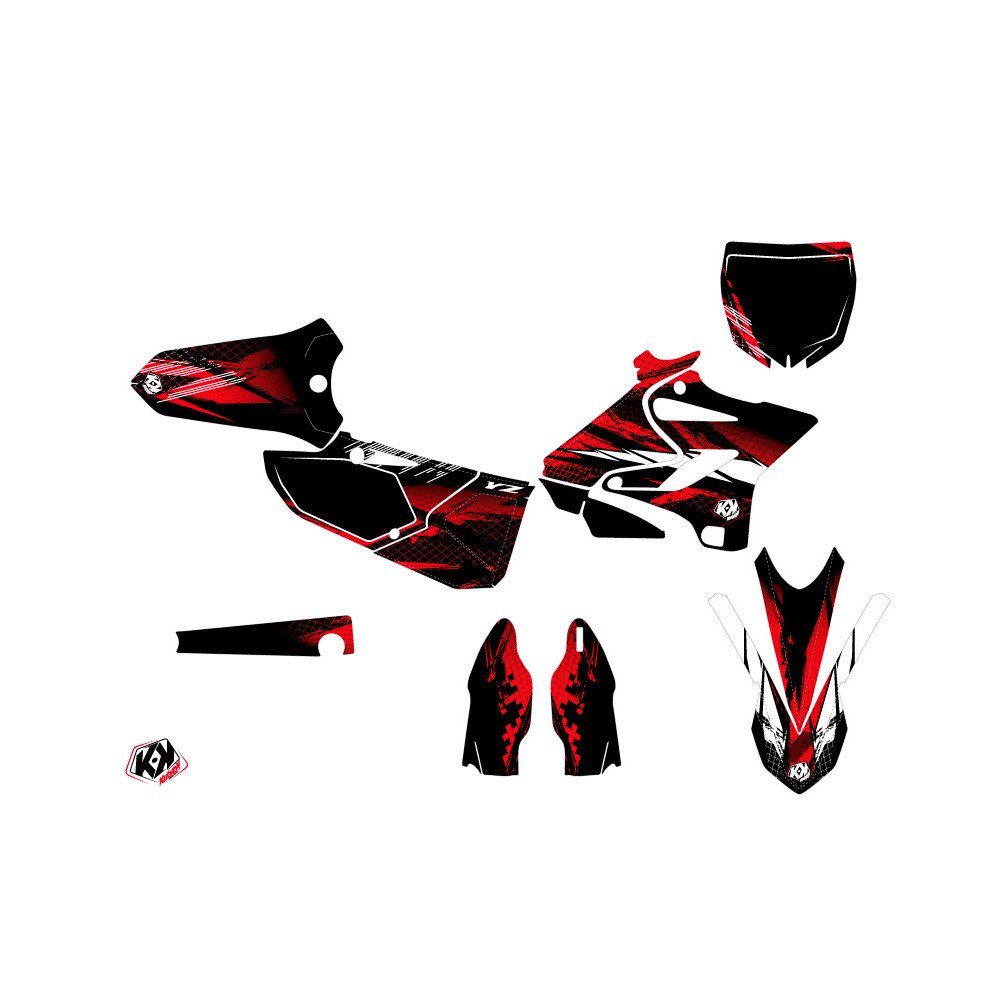 Kit Deco Moto Cross Techno Yamaha 125 YZ Rouge