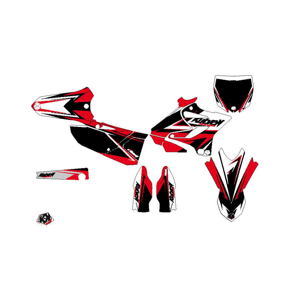 Kit Deco Moto Cross Stage Yamaha 125 YZ Noir Rouge