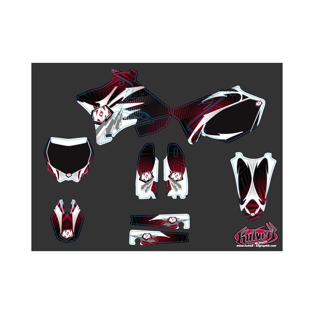 Kit Deco Moto Cross Graff Yamaha 250 YZ Rouge