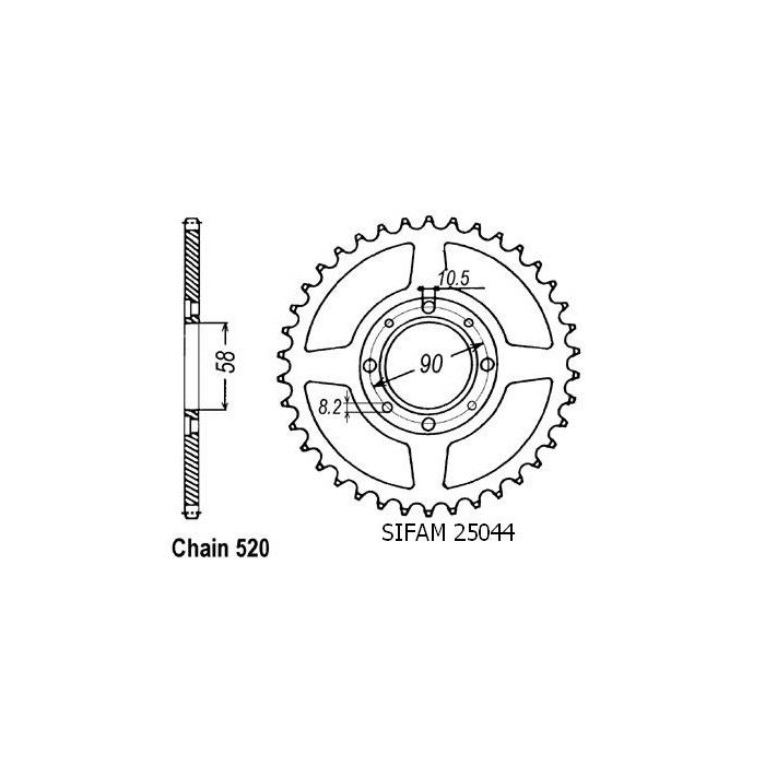 Couronne Nsr 125 1987-1989 - 520 - 33 Dents - Similaire JTR279