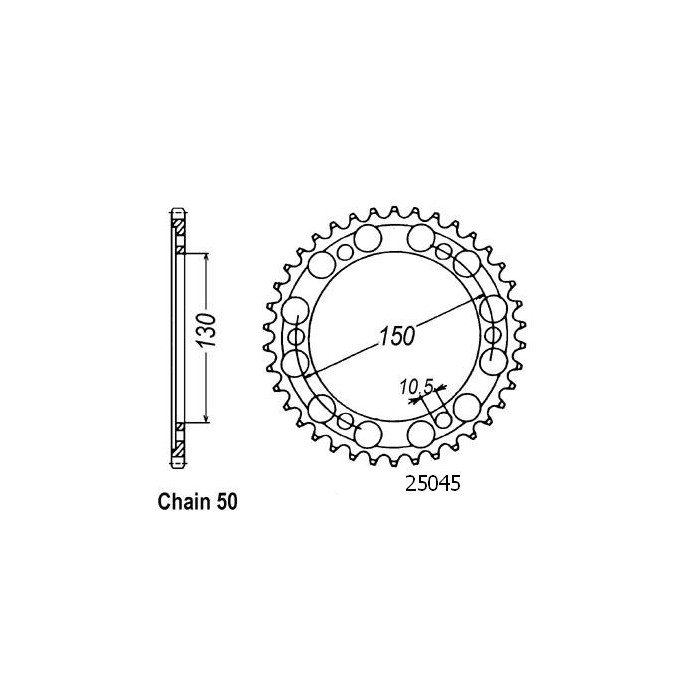 Couronne Fzr 750 Genesis 1987-1988 - 530 - 43 Dents - Similaire JTR859