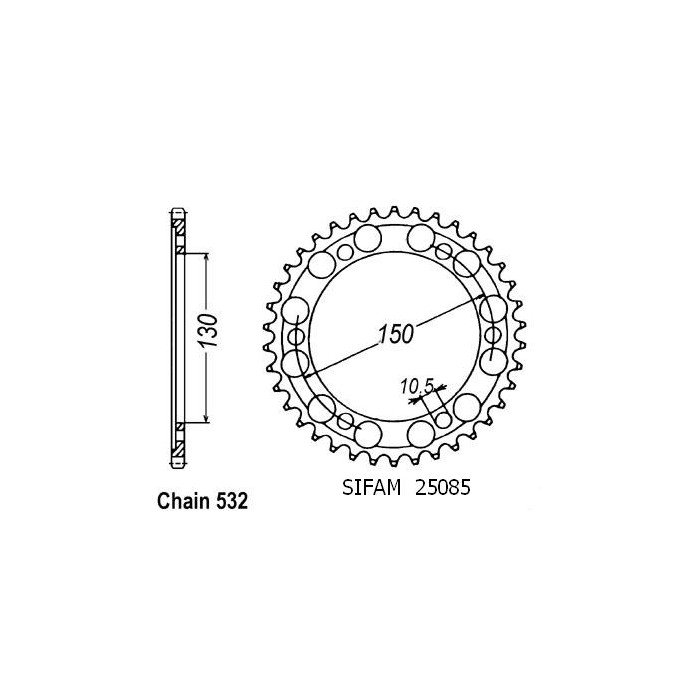 Couronne Xjr 1200 1995-1998 - 532 - 38 Dents - Similaire JTR866
