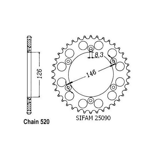 Couronne Suzuki - 520 - 51 Dents - Similaire JTR808