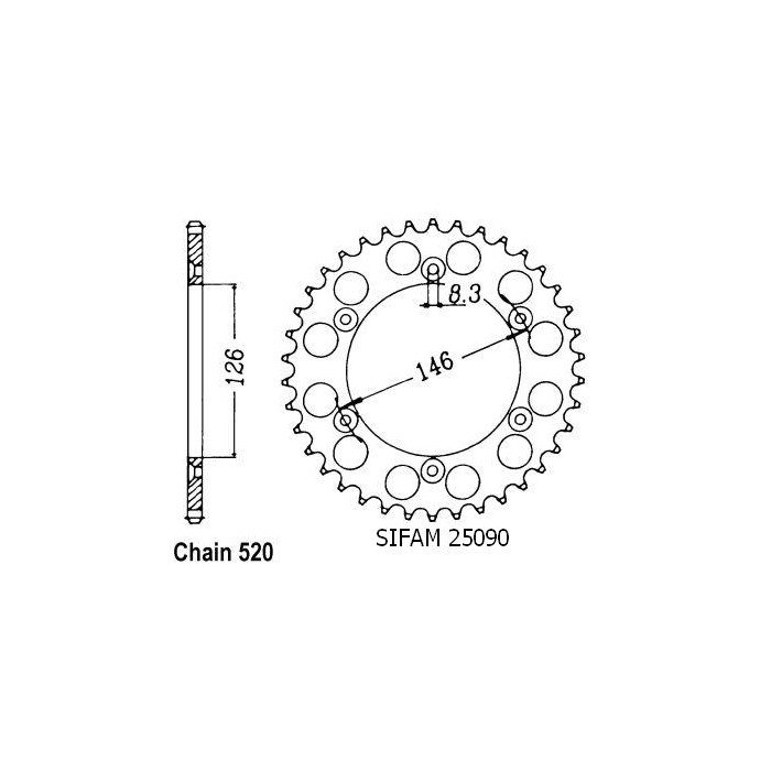 Couronne Suzuki - 520 - 51 Dents - Similaire JTR808