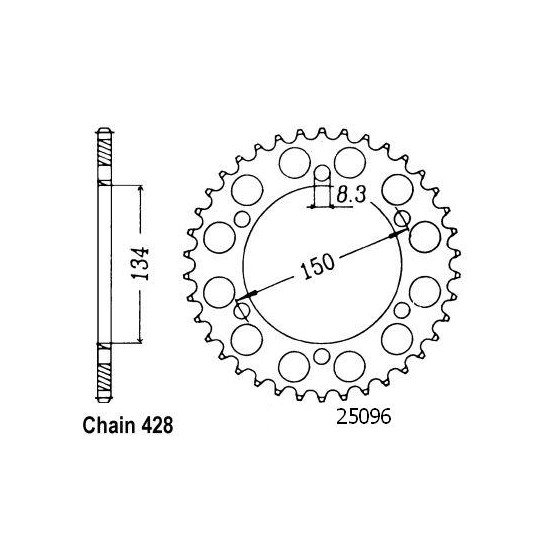 Couronne 125 Kmx 1986-1999 200 Kmx 1988-1992 - 428 - 48 Dents - Simila