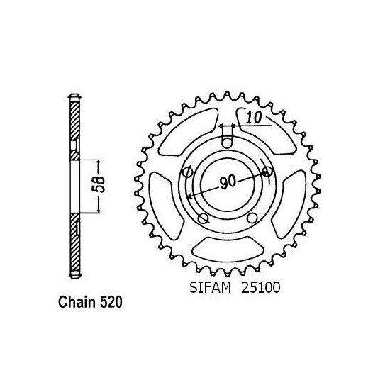 Couronne Crm 125 1990-2000 - 520 - 40 Dents - Similaire JTR604