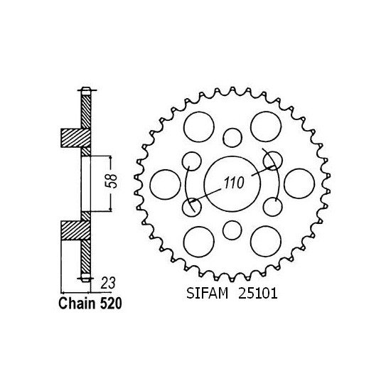 Couronne 125 Red Rose 1988-1995 - 520 - 41 Dents - Similaire JTR20