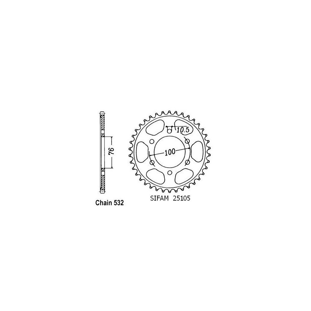 Couronne Gsx-r 1100 1989-1992 - 532 - 48 Dents - Similaire JTR827