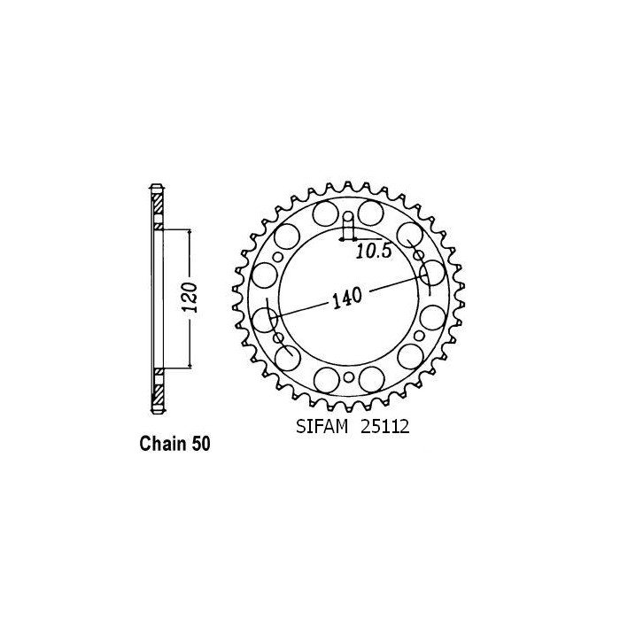 Couronne Zzr 600 Zx 1990-1992 - 530 - 45 Dents - Similaire JTR499
