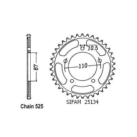 Couronne Gsf 400 Bandit 1990-1992 - 525 - 47 Dents - Similaire JTR807