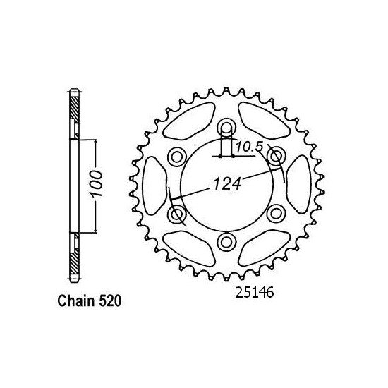 Couronne Ducati 800 Monster 2003 - 520 - 42 Dents - Similaire JTR735