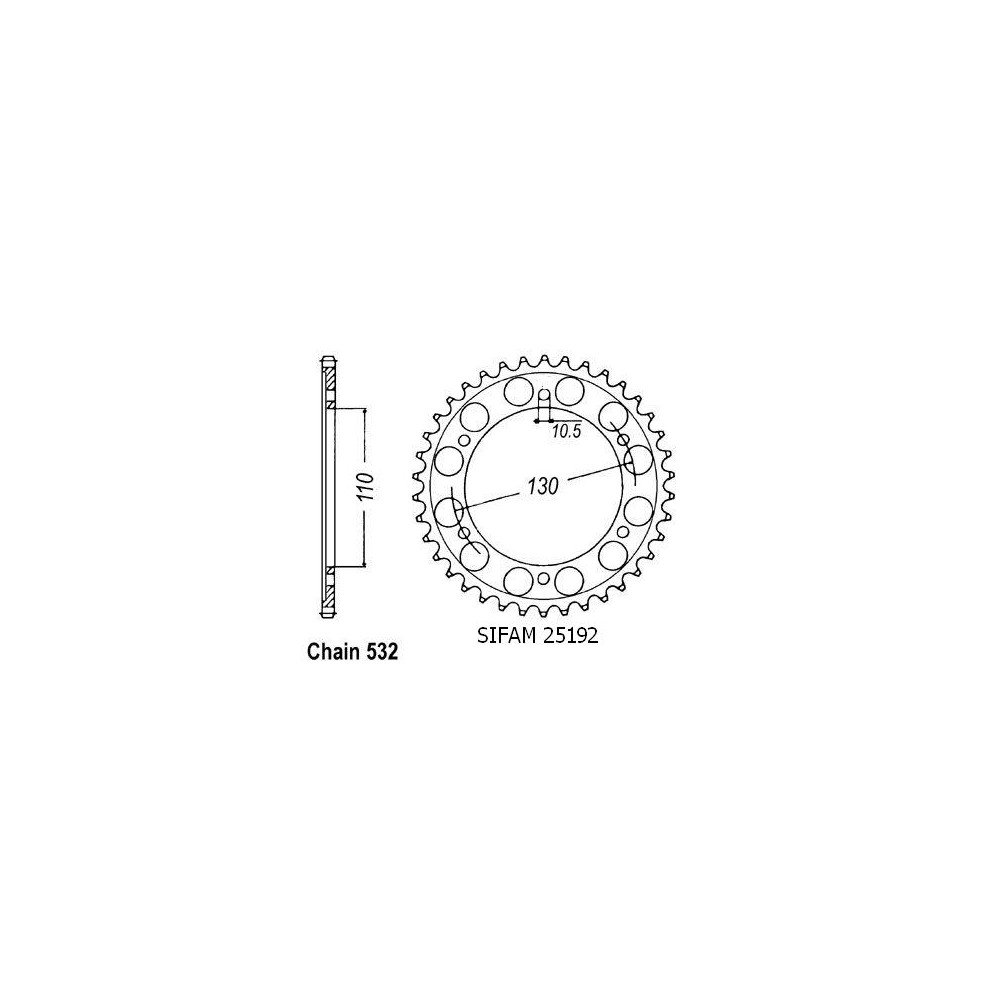 Couronne Yamaha Yfz-r6 2003 - 532 - 48 Dents - Similaire JTR1875