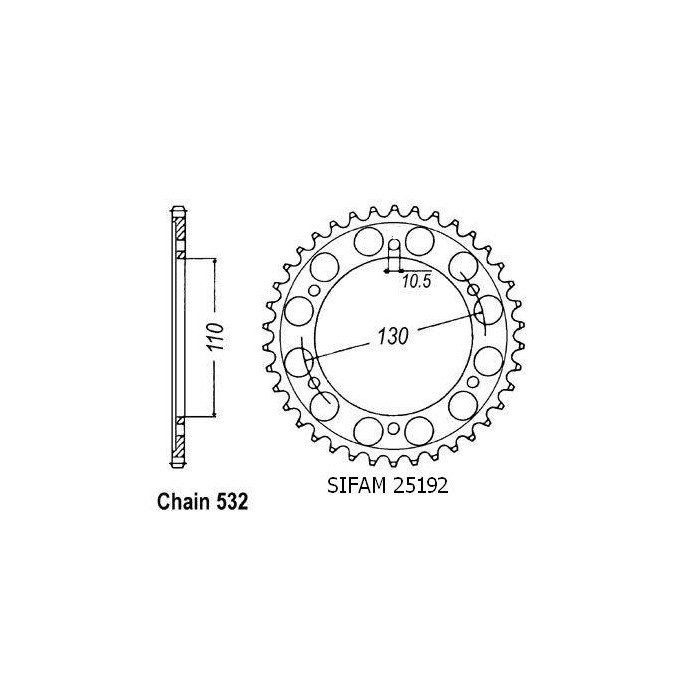 Couronne Yamaha Yfz-r6 2003 - 532 - 48 Dents - Similaire JTR1875